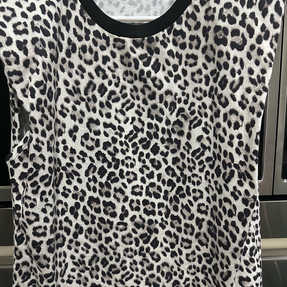 Alice + Olivia Black and White Animal Print Top